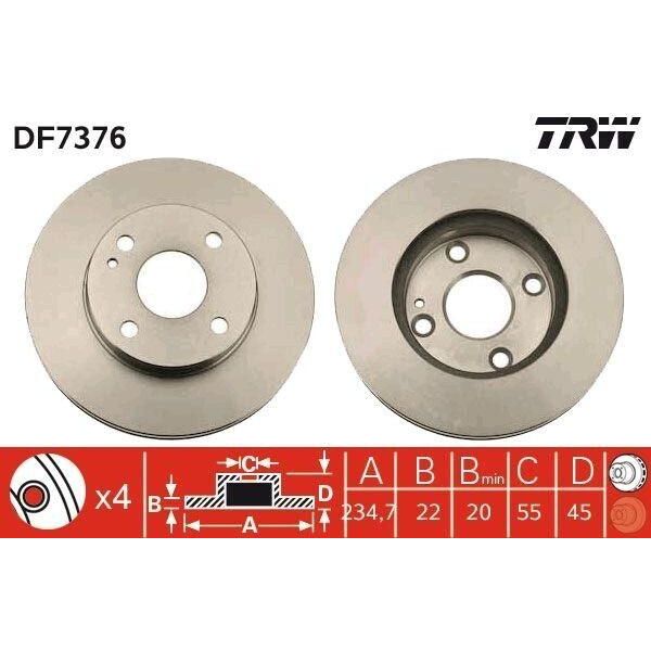 Trw DF7376 - Disco Freno Oe B461 33 25XF Per 323 (Ba)-image