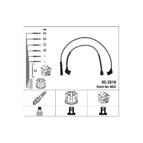 Ngk 9922 - Set Di Cavi Candela Oe 18 119A Per MX-3 (Ec)-image