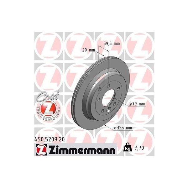 Zimmermann 450.5209.20 - Disco Freno Per Discovery Iii (L319), Discovery Iv (L319)-image