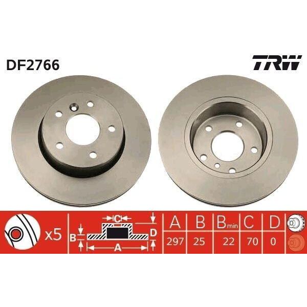 Trw DF2766 - Disco Freno Oe NTC8780 Per Range Rover Ii (P38A)-image