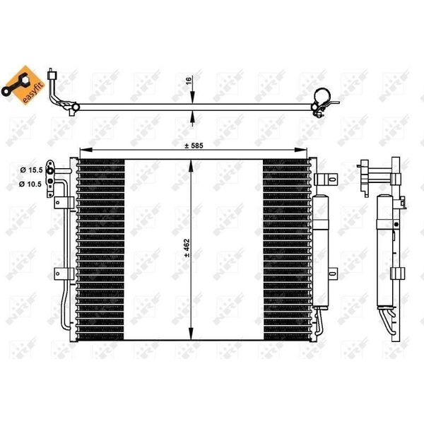 Nrf 350330 - Condensatore Aria Condizionata Oe JRB500250 Con Essiccatore Per Range Rover Sport (L320), Discovery Iv (L319)-image