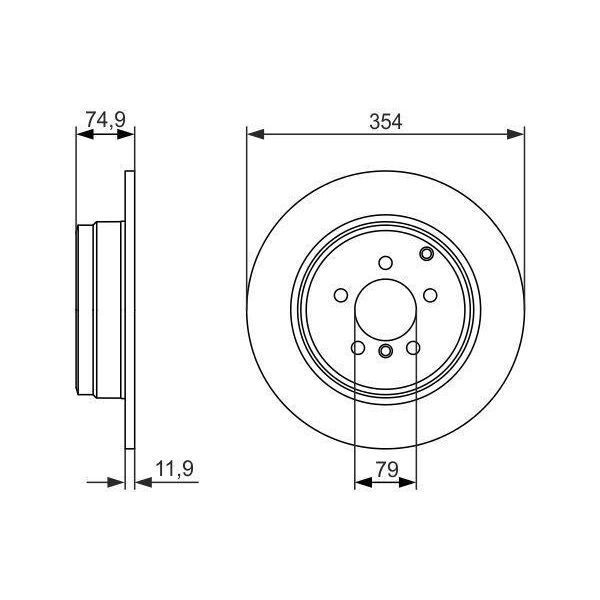 Bosch 0 986 479 612 - Disco Freno Oe SDB000211 Per Range Rover Iii (L322)-image