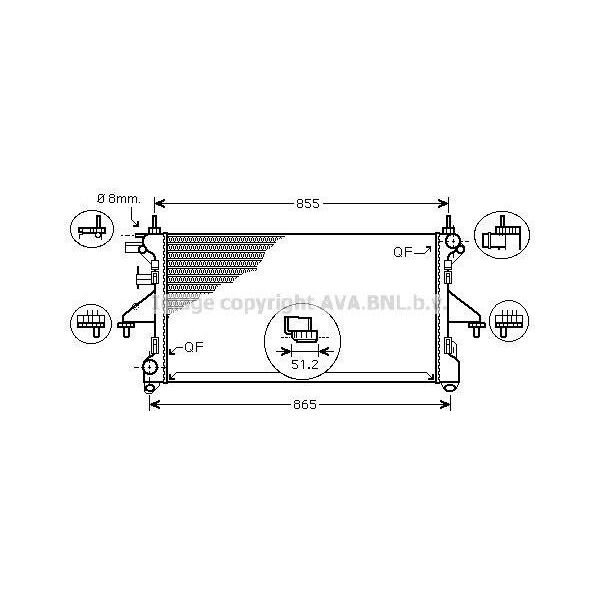 Prasco FTA2399 - Radiatore Oe 1330X6, Raffreddamento Motore Per Jumper, Ducato, Boxer-image