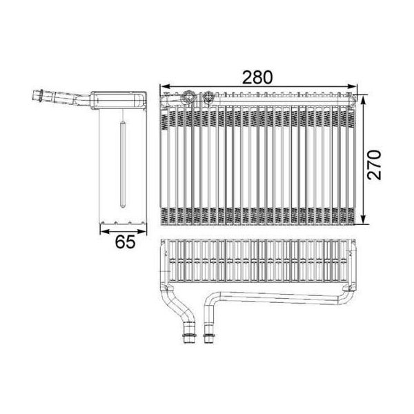 Mahle Ae 82 000S - Oe 6444 C6 Evaporatore, Impianto Di Climatizzazione Per Xsara, 206+, 206 Van, 206 Sw (2E/K), 206 (2E/K), 206 (2A/C), 206 Cc (2D)-image