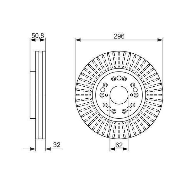 Bosch 0 986 479 485 - Oe 43512 50110 Disco Freno Per Gs (S16), Is I (E1), Is Sportcross (E1)-image