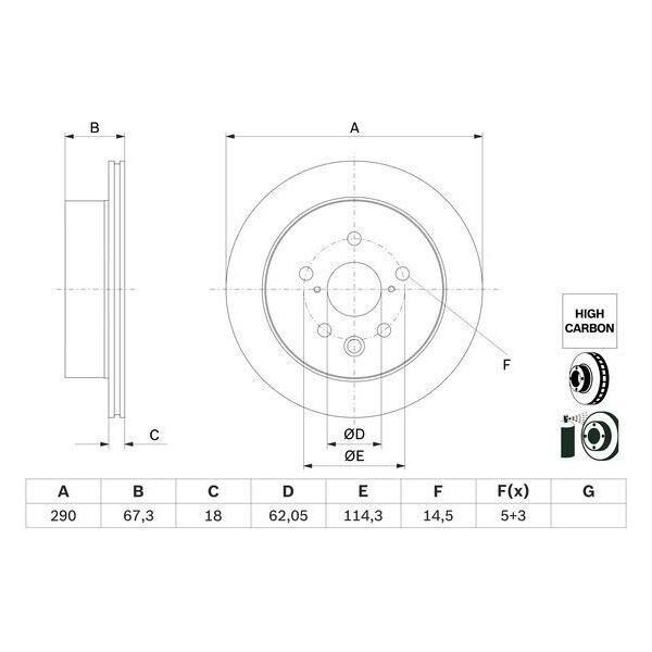 Bosch 0 986 479 G64 - Oe 4243153020 Disco Freno Per Is Iii (E3)-image
