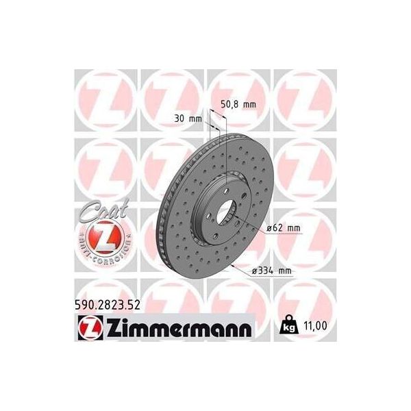 Zimmermann 590.2823.52 - Disco Freno Per Gs (L1), Gs (S19), Is C (GSE2), Is Iii (E3), Rc (C1)-image