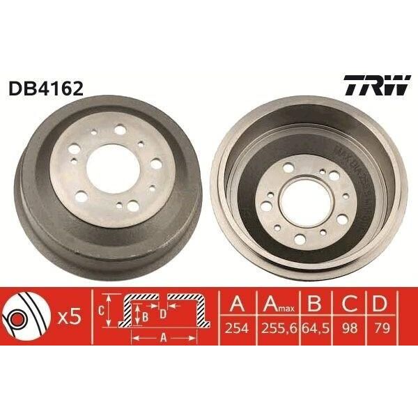 Trw DB4162 - Tamburo Del Freno Oe 4247 38 Per Jumper, Ducato, Boxer-image