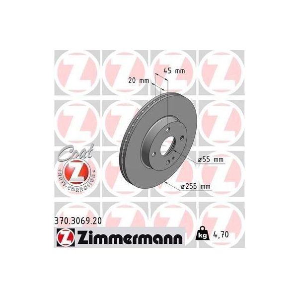 Zimmermann 370.3069.20 - Disco Freno Per MX-5 I (Na), MX-5 Ii (Nb)-image