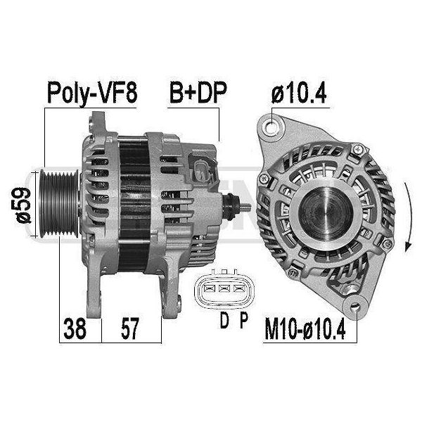 Era 209525A - Alternatore Oe R2AA 18300 B Per 3 (Bl), 6 (G), CX-7 (Er)-image