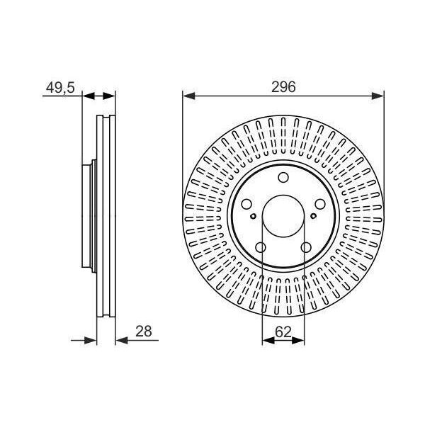 Bosch 0 986 479 664 - Disco Freno Oe 43512 48011 Per Rx (MCU15), Camry (V3)-image