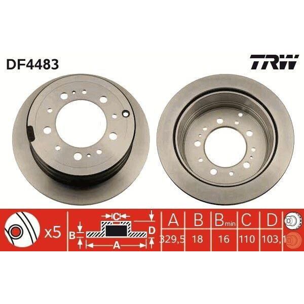 Trw DF4483 - Oe 42431 60280 Disco Freno Per Lx (UZJ100)-image