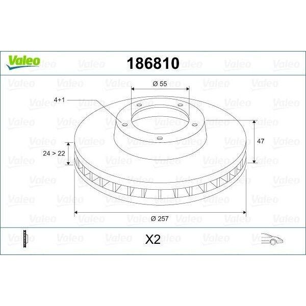 Valeo 186810 - Disco Freno Oe BJ1Y 33 25X, Asse Anteriore Per 323 (Bj)-image