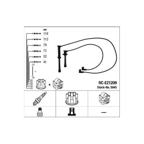 Ngk 5945 - Set Di Cavi Candela Oe 8B6P 18 140T Per 323 (Ba)-image