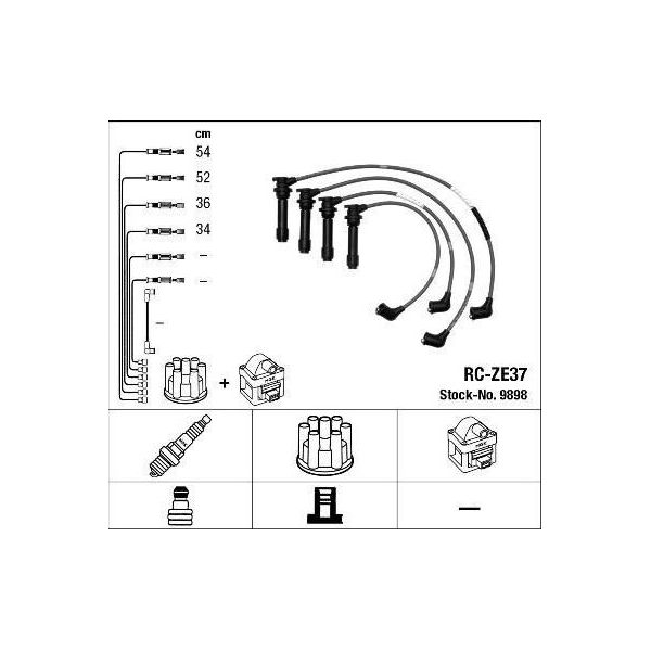 Ngk 9898 - Set Di Cavi Candela Oe 18 137A Per Xedos 6 (Ca), 323 (Ba)-image