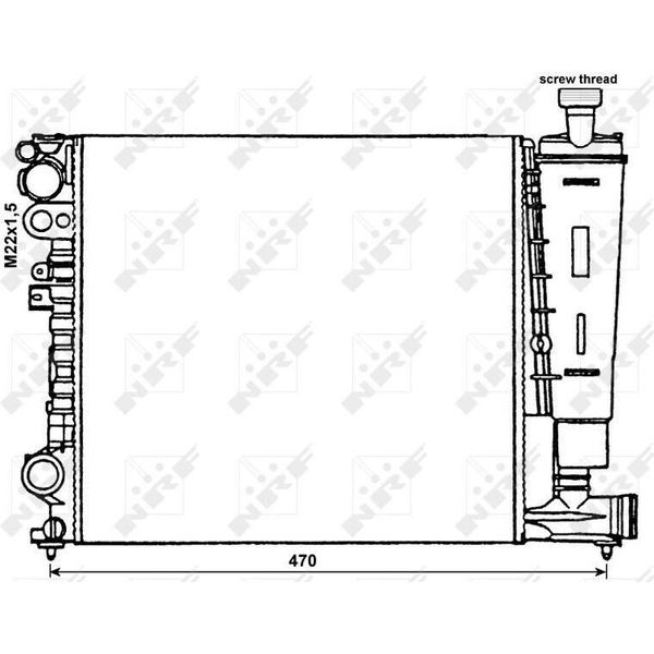 Nrf 58959 - Radiatore Oe 1301P1, Raffreddamento Motore Per Jumpy (U6U), Jumpy (B), Scudo, Ulysse, Expert (223), Expert (222), Expert (224), 806 Van (Af), 806 (221)-image