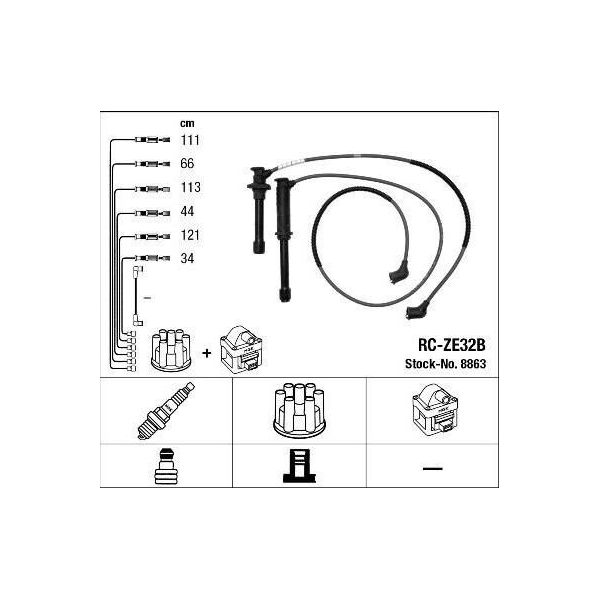Ngk 8863 - Set Di Cavi Candela Oe 18 132B Per MX-6 (Ge), Xedos 9 (Ta)-image