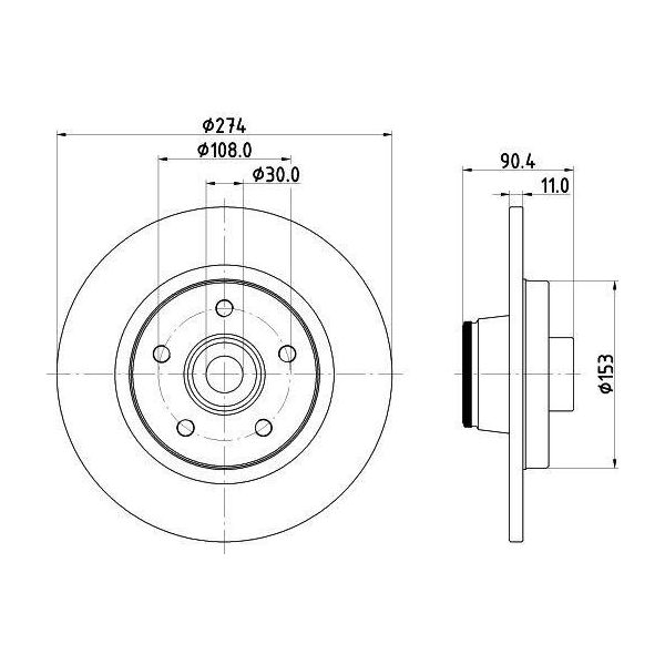 Hella 8DD 355 123-421 - Oe 4154203300 Disco Freno Per Citan (W415), Kangoo (Kw)-image