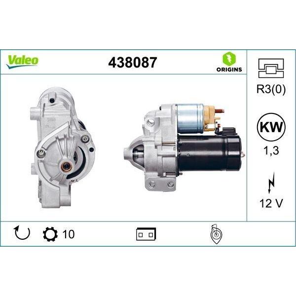 Valeo 438087 Motorino Di Avviamento Oe 5802CZ Compatibile Con C5, C8, Ulysse, Phedra, 406, 407, 607, Avantime, Clio, Laguna-image