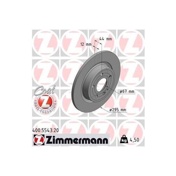 Zimmermann 400.5543.20 - Disco Freno Per Classe A (W177), Classe B (W247), Cla (C118), Cla (X117), Gla (H247), Glb (X247)-image