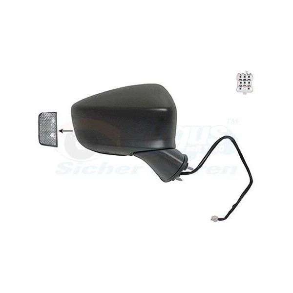 Van Wezel 2749818 Specchietto Retrovisore Esterno Destro Per Mazda 2 Hatchback (Dl, Dj) Convesso Riscaldato Con Primer-image