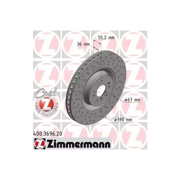 Zimmermann 400.3696.20 - Disco Freno Per Classe M (W164), Classe R (W251)-image