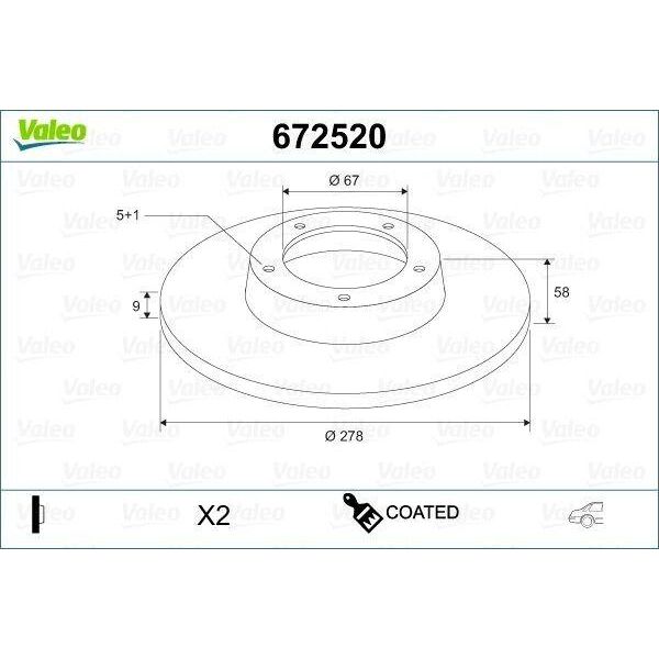 Valeo 672520 - Oe 4231312 Disco Freno, Asse Posteriore Per Classe C (S204), Classe C (C204), Classe C (W204)-image