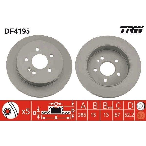 Trw DF4195 - Oe A 163 421 01 12 Disco Freno Per Classe M (W163)-image