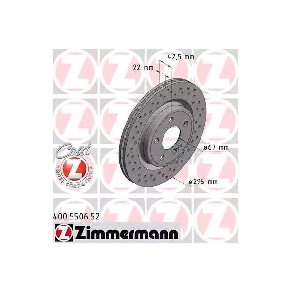 Zimmermann 400.5506.52 - Disco Freno Per Cla (C117), Cla (X117), Classe Gla (X156), Classe A (W176)-image