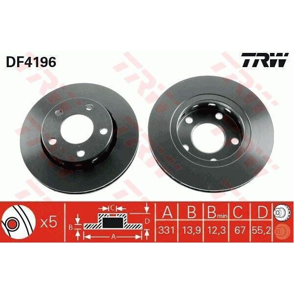 Trw DF4196 - Oe A 163 423 02 12 Disco Freno Per Classe M (W163)-image