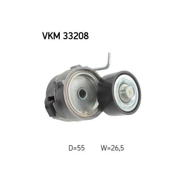 Skf Vkm 33208 Tenditore, Cinghia Trapezoidale Dentata Oe 1611426280 Compatibile Con 208, Berlingo, C-Elysee, C1, C3, C4, C5, DS3, DS4, Combo, Corsa F, Crossland X, Grandland, 108, 2008, 3008, 301, 308, 5008, 508, Partner, Rifter, Proace-image