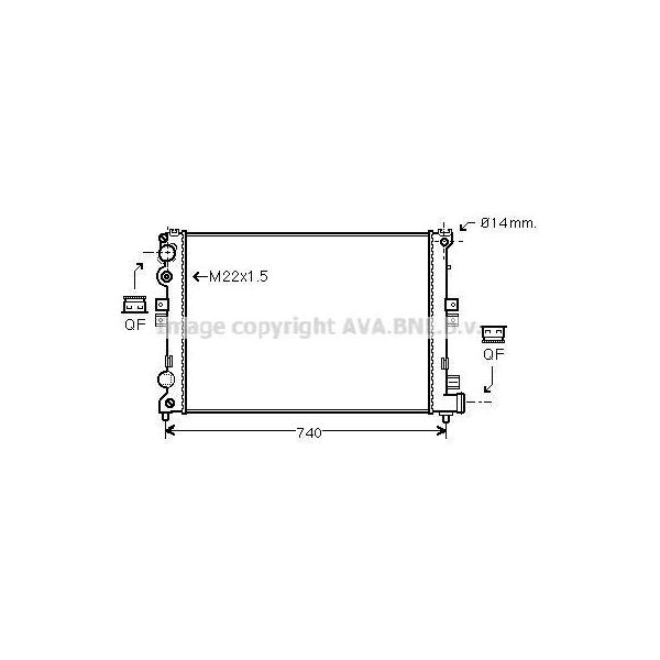 Prasco CNA2079 - Radiatore Oe 1301P3, Raffreddamento Motore Per Jumpy (U6U), Jumpy (B), Scudo, Ulysse, 806 (221), Expert (224), Expert (222), Expert (223)-image