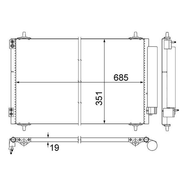 Mahle Ac 593 000S - Oe 1401113180 Condensatore Aria Condizionata Con Essiccatore Per C8 (Ea, Eb), Ulysse, 807 (Eb)-image