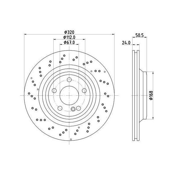 Hella 8DD 355 133-271 - Oe 4231512 Disco Freno Per Sl (R231)-image