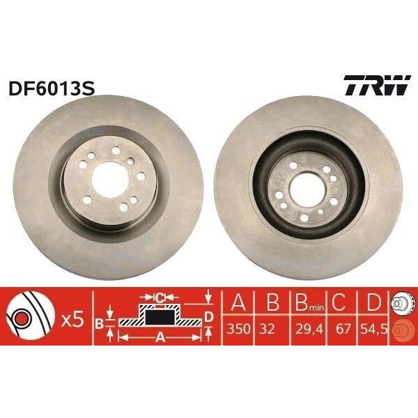 Trw DF6013S - Oe 164 421 05 12 Disco Freno Per Classe Gl (X164), Classe M (W164), Classe R (W251)-image