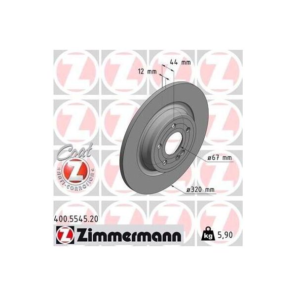 Zimmermann 400.5545.20 - Disco Freno Per Glb (X247), Cla (C118), Cla (X117), Gla (H247), Classe B (W247), Classe A (W177)-image