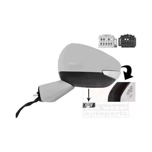 Van Wezel 0979827 Specchietto Retrovisore Esterno Sinistro Per CitroËN C4 Picasso Ii Convesso Riscaldato Con Memoria Verniciato Verniciato Parzialmente-image