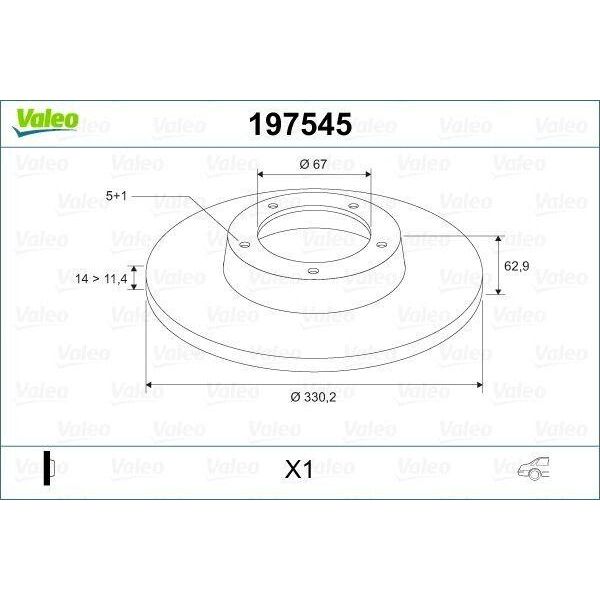 Valeo 197545 - Oe 1644230512 Disco Freno, Asse Posteriore Per Classe M (W164), Classe R (W251)-image