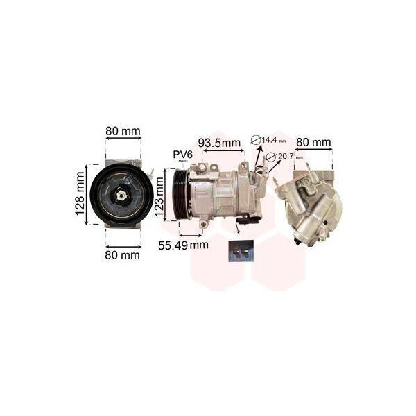 Van Wezel Compressore Aria Condizionata 4000K315 Per Peugeot 308 Sw I (4E_ 4H_)-image