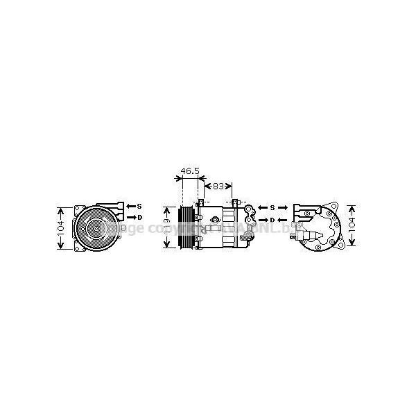 Prasco PEK326 - Compressore Aria Condizionata Oe 6453QS Per C6 (Td), C5 Iii (Rw), C5 Iii (Rd), 407, 407 Sw (6D, 6E), 607 (9D, 9U)-image