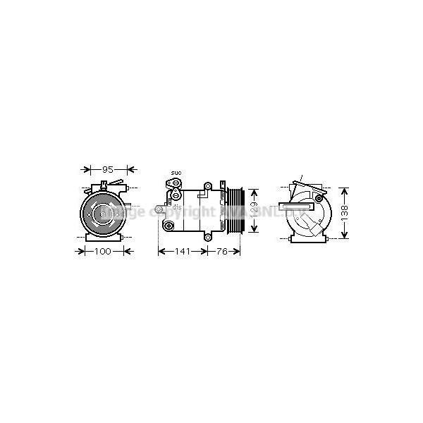 Prasco FDAK417 - Compressore Aria Condizionata Oe 6453SR Per Jumper, Ducato, Transit, Transit Tourneo, Boxer-image