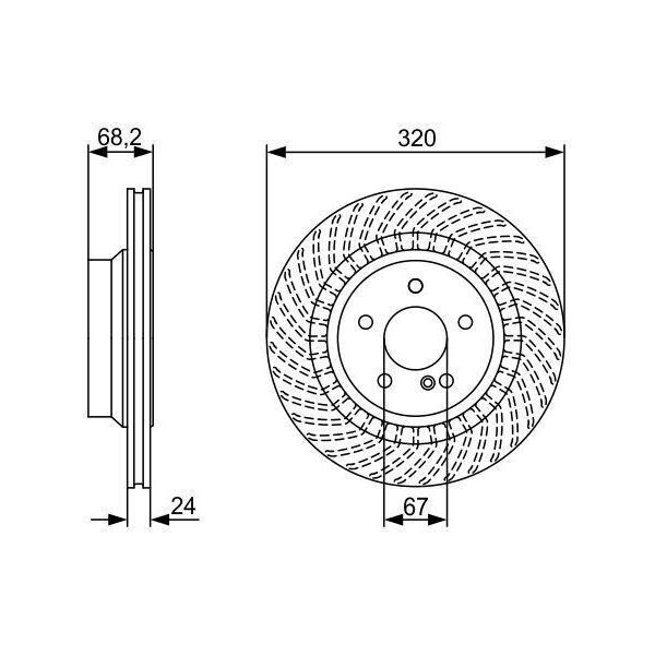 Bosch 0 986 479 654 - Oe A 000 423 11 12 Disco Freno Per Cls (C218), Cls (C219), Cls (X218), Classe E (W211), Classe E (W212), Classe E (S211), Classe E (S212)-image