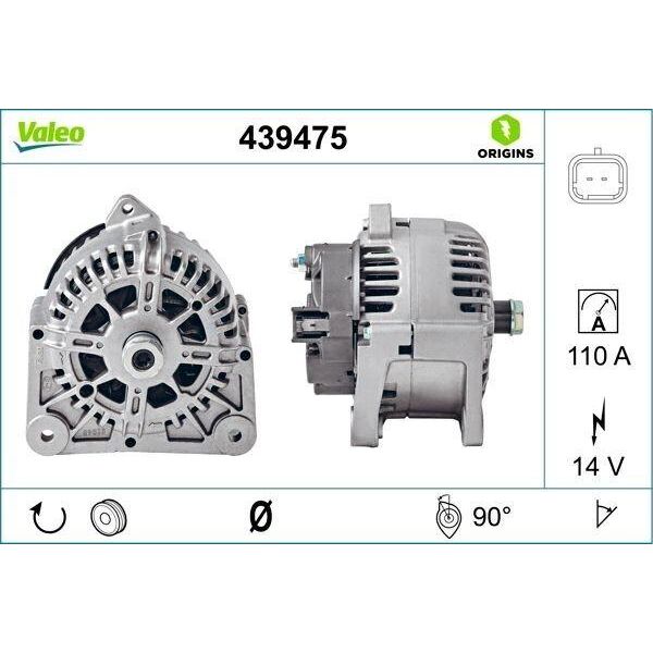 Valeo 439475 - Alternatore Oe 23100 00Q2H Per Micra Iii (K12), Almera Ii (N16), Scenic Ii, Megane Ii, Grand Scenic Ii (Jm), Clio Ii-image