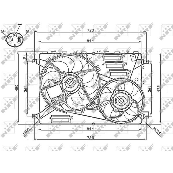 Nrf 47755 - Ventola Radiatore Oe LR024292 Per Range Rover Evoque (L538), Freelander 2 (L359), Discovery Sport (L550)-image