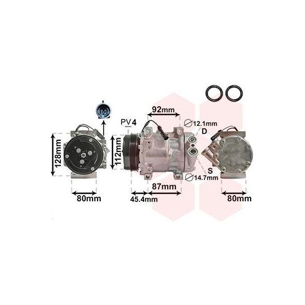 Van Wezel 1700K366 - Compressore Aria Condizionata Oe 0504005418 Per Jumper, Ducato, Boxer-image