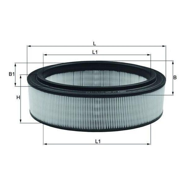 Mahle Lx 2844 - Filtro Aria Oe 7701047655 Per Logan, Sandero, Clio Ii, Kangoo (Kc), Kangoo (Fc), Logan I, Megane I, Thalia I (Lb), Thalia Ii (Lu)-image