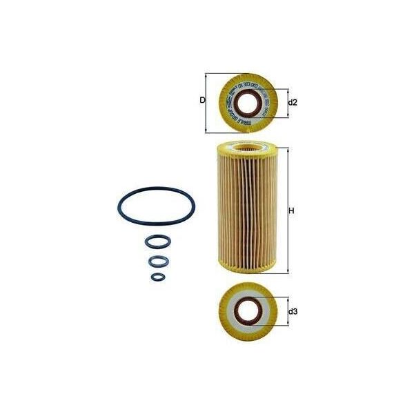Mahle Ox 383D - Filtro Olio Oe 2751800009 Per Sl (R231), Sl (R230), Classe S (C217), Classe S (C216), Classe S (C215), Classe S (A217), Classe S (W222), Classe S (W221), Classe S (W220), Classe G (W463)-image