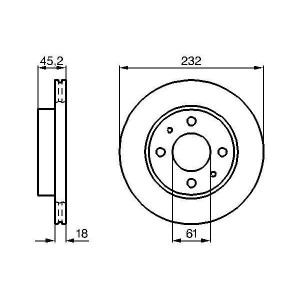 Bosch 0 986 478 650 - Disco Freno Oe D0206 0M602 Per Almera I (N15)-image