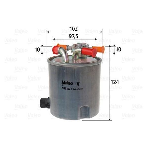 Valeo 587572 - Filtro Carburante Oe 8200618583 Per Logan, Sandero, Logan I-image