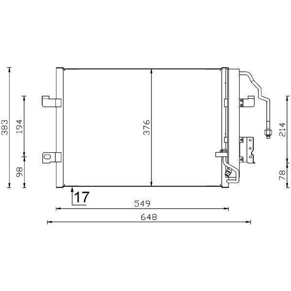 Mahle Ac 348 000S - Oe 168 500 02 54 Condensatore Aria Condizionata Per Classe A (W168)-image